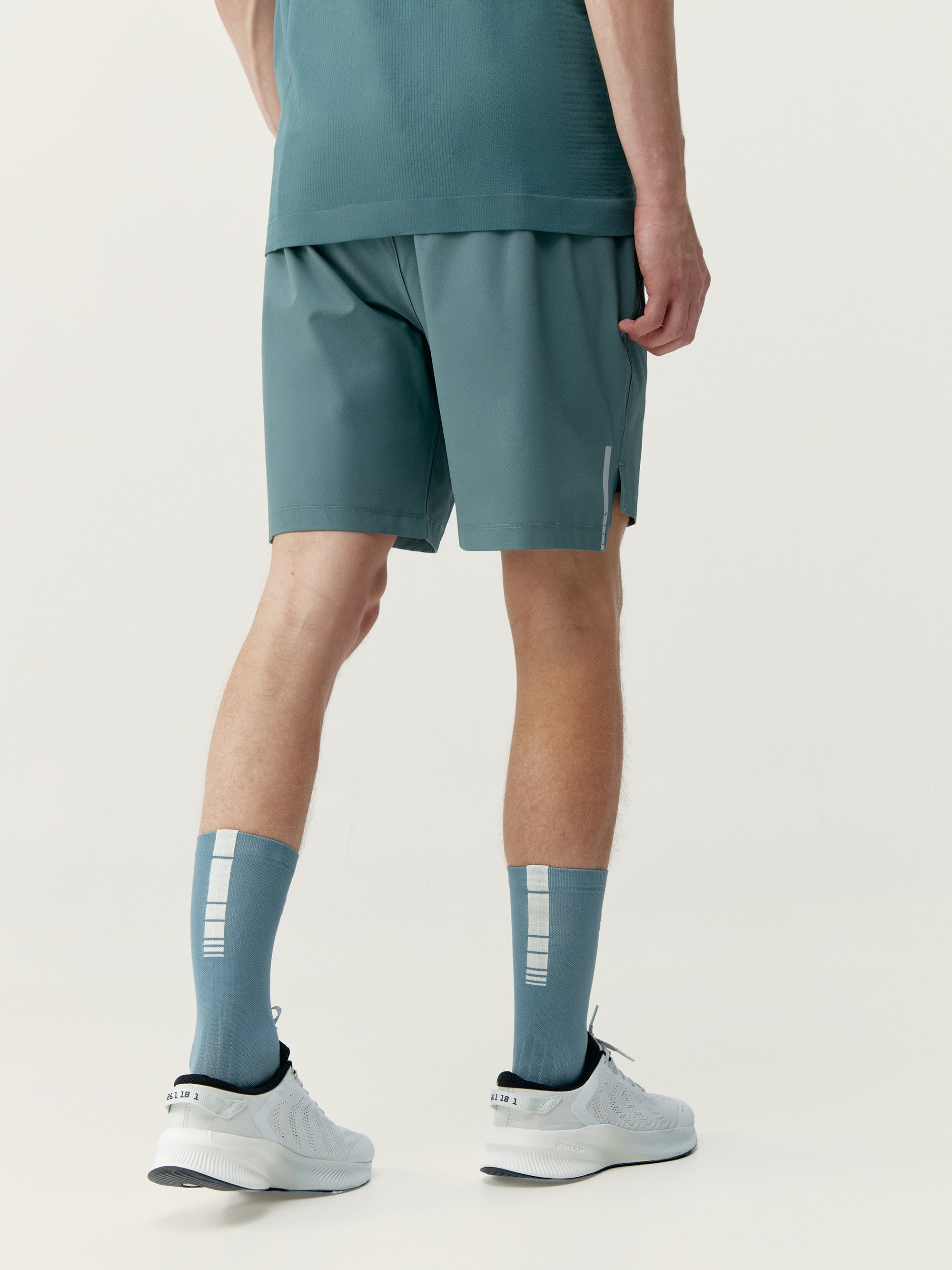 Born Living Yoga Natron Double Layer Short - Grey Green/Road Grey